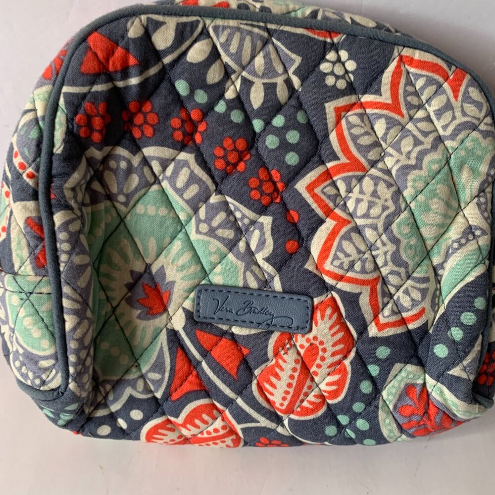 VERA BRADLEY NOMADIC FLORAL COSMETIC MAKEUP ZIPPED CASE POUCH